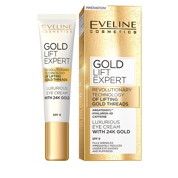 کرم لیفتینگ دور چشم طلای اولاین Eveline Gold Lift Expert حجم 15 میلی لیتر